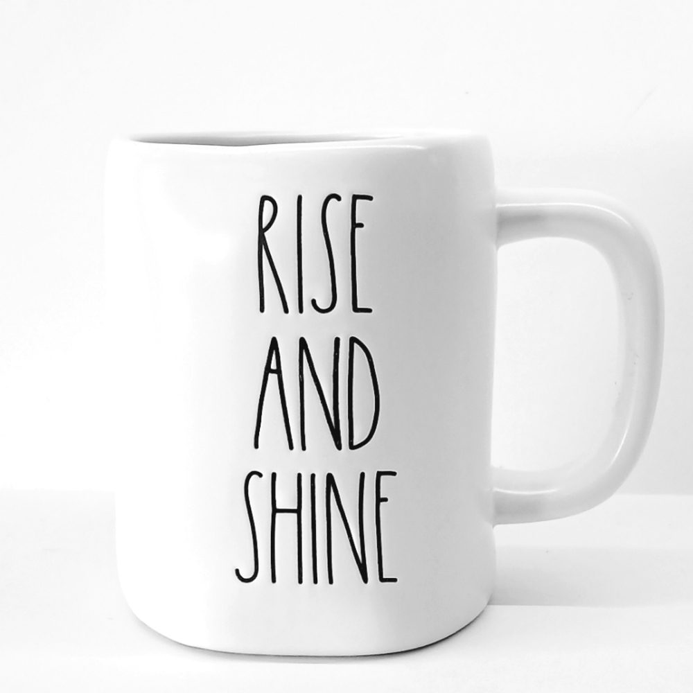 Rae Dunn Artisan Collection, Lg. Coffee Mug By Magenta, "Rise and Shine", Unique